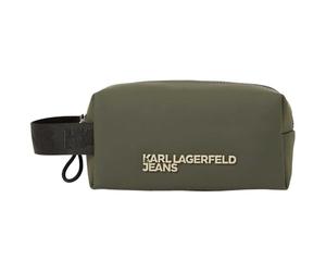 KARL LAGERFELD JEANS Men Coated Pu Wash Bag Forest Night One size