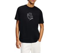 KARL LAGERFELD JEANS, Men's, Regular Short Sleeve Curved Hem Shibori Tee, Regular Fit, Black, M