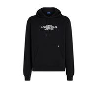 KARL LAGERFELD JEANS, MENS, REGULAR FOIL LOGO HOODIE, BLACK, 2XTRA LARGE