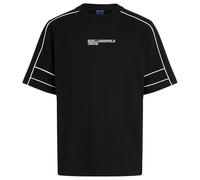 KARL LAGERFELD JEANS, Men's, Relaxed Short Sleeve Piping Tee, Relaxed Fit, Black, M