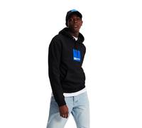 KARL LAGERFELD JEANS, MENS, REGULAR LOGO HOODIE, BLACK, XTRA LARGE