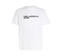 KARL LAGERFELD JEANS Men's Regular Short Sleeve Essential Logo Tee Regular Fit, White, S