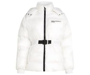 KARL LAGERFELD JEANS Women Belted Puffer White M