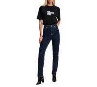 Karl Lagerfeld Jeans Women High Rise Tapered Denim Rinse Blue 3030