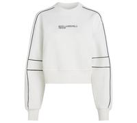 KARL LAGERFELD JEANS Women Relaxed Crop Piping Sweatshirt White L