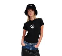 KARL LAGERFELD JEANS Women Slim Fit Monogram T-Shirt Black S