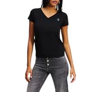 KARL LAGERFELD JEANS, Women's, Slim Short Sleeve V-Neck Tee, Slim Fit, Black, L