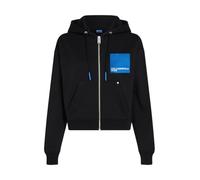 KARL LAGERFELD JEANS, Women's, Box Logo Zip Up Hoodie, Regular Fit, Black, M