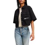 KARL LAGERFELD JEANS, Women's, Boxy Utility Shirt, Boxy Fit, Black, L