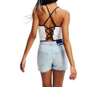 KARL LAGERFELD JEANS, Women's, Contrast Binding Tank, Bodycon Fit, White, XL