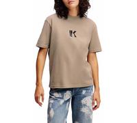 KARL LAGERFELD JEANS Women's KLJ Regular Short Sleeve K-Logo TEE T-Shirt, Beige, M