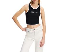KARL LAGERFELD JEANS Women's KLJ Outline Logo TOP, Black, XL