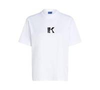 KARL LAGERFELD JEANS, Women's, Regular Short Sleeve K-Logo Tee, Regular Fit, White, M