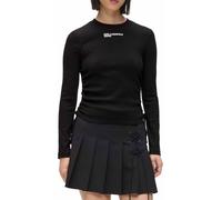 Karl Lagerfeld Jeans Women's, Ruched Ribbed Top Blouse, Black, L
