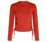 Karl Lagerfeld Jeans Women's, Ruched Ribbed Top Blouse, red, XL