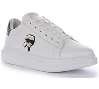 Karl Lagerfeld Kapri Leather Mid Cut Lace Up Mens Trainer White Black UK 6- 12