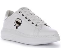 Karl Lagerfeld Kapri Lo Mid Cut Low Lace Up Womens Trainer White Silver UK 3 - 8