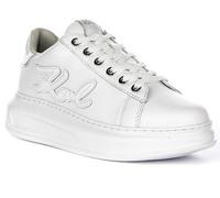 Women's Karl Lagerfeld Kapri Signia Emboss Lo Lace Leather Women's White Trainers - Size: 5