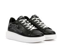 Karl Lagerfeld Kapri Signia Emboss Lo Lace Leather WoMens Black Trainers - Size UK 3