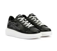 Women's Karl Lagerfeld Kapri Signia Emboss Lo Lace Leather Women's Black Trainers - Size: 4