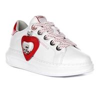 KARL LAGERFELD Kapri Valentine Women's Pendatnt Detail Love Lc Midcut Trainers (White Red, UK 4)