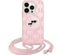 Karl Lagerfeld Karl & Choupette Crossbody Case for iPhone 15 Pro 6.1" Pink - New