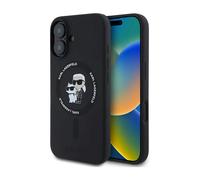 Karl Lagerfeld Karl&Choupette Silicone Case Ring Black for Magsafe - iPhone 16