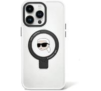 Karl Lagerfeld Karl Head with MagSafe & Ring Stand for iPhone 15 Pro Transparent