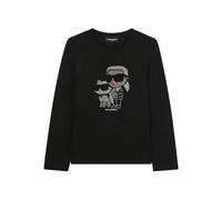 Karl Lagerfeld Kids Ikon rhinestone-embellished long-sleeve top - Black 2-3-4-5-6-8-10-14-16