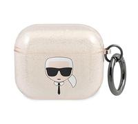 Karl Lagerfeld KLA3UKHGD Case for AirPods 3 Gold Glitter Karl's Head