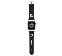 KARL LAGERFELD KLAWLSLKCNK Watch Strap for AppleWatch 42/44/45 mm Black Strap 3D Rubber Karl & Choupette Heads, Silicone