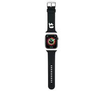 KARL LAGERFELD KLAWLSLKNK Watch Strap for AppleWatch 42/44/45 mm Black Strap 3D Rubber Karl Head, Silicone