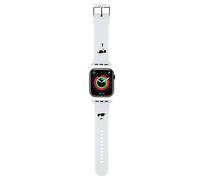 KARL LAGERFELD KLAWMSLKCNH Watch Strap for Apple Watch 38/40/41 mm White Strap 3D Rubber Karl & Choupette Heads, Silicone