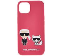 KARL LAGERFELD KLHCP13MSSKCP Hard Case for iPhone 13 6.1 Inch Silicone Karl & Choupette Pink