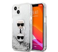 Karl Lagerfeld KLHCP13SKICGLS Case for iPhone 13 Mini 5.4 Inches Silver Liquid Glitter Karl&Choupette Head