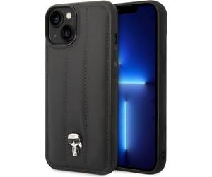 KARL LAGERFELD KLHCP14MPSQPK Hard Phone Case for iPhone 14 Plus 6.7 Inch, Mobile Phone Case Black Puffy Ikonik Pin