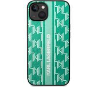 Karl Lagerfeld KLHCP14SPGKLSKN Hard Case for iPhone 14 6.1 Inch Green/Green Monogram Stripe