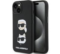 KARL LAGERFELD KLHCP15MSDHKCNK Case for iPhone 15 Plus 6.7" Black Silicone Karl&Choupette Head