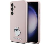 Karl Lagerfeld KLHCS23FESMHCNPP Case for S23 FE S711 Pink Silicone Choupette Metal Pin