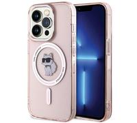 Karl Lagerfeld KLHMP15LHFCCNOP Case for iPhone 15 Pro 6.1 Inch Pink Hard Case IML Choupette