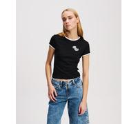 Karl Lagerfeld Klj Cap Sleeve Top Black size S | Shirts Outlet | Women | Black S
