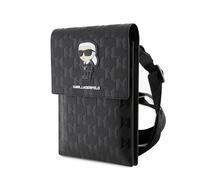 KARL LAGERFELD KLWBSAKHPKK Black Saffiano Monogram Iconic Bag