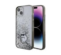 Karl Lagerfeld Liquid Glitter Choupette Case, Transparent - iPhone 15 Plus