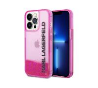 Karl Lagerfeld Liquid Glitter Elongated Logo Case, Pink - iPhone 14 Pro Max