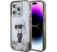 Karl Lagerfeld Liquid Glitter Ikonik Hardcase for iPhone 15 Pro 6.1" Transparent