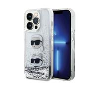 Karl Lagerfeld Liquid Glitter Karl & Choupette Heads Case KLHCP14LLDHKCNS, Silver - iPhone 14 Pro