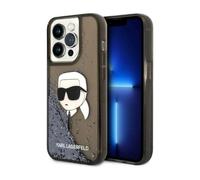 Karl Lagerfeld Liquid Glitter Karl's Head Case, Black - iPhone 14 Pro Max