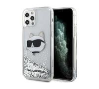 Karl Lagerfeld Liquid Glitter NFT Choupette Head Case, Silver - iPhone 12 / 12 Pro