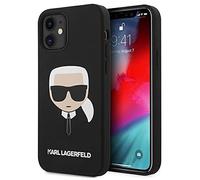 Karl Lagerfeld Liquid Silicone Case Karl's Head - Black iPhone 12 mini