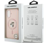 CG MOBILE Karl Lagerfeld Silicone Ring "Karl & Choupette" Compatible with MagSafe Case for iPhone 17 (Pink)